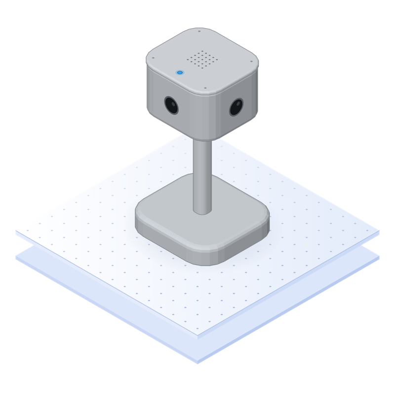 Isometric illustration: a Pulses Vision Tower standing on its base